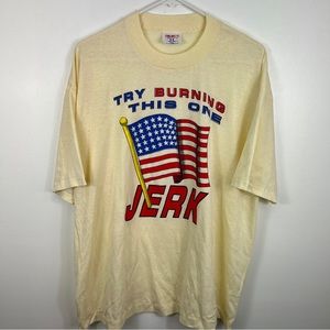 Vintage Try Burning This Flag Jerk made in USA t-shirt 2XL Patriotic Patriot